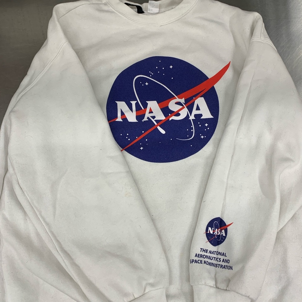 H&M White NASA Logo Sweater
